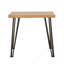 Table de bout, naturel et noir mat avec pied en épingle à cheveux