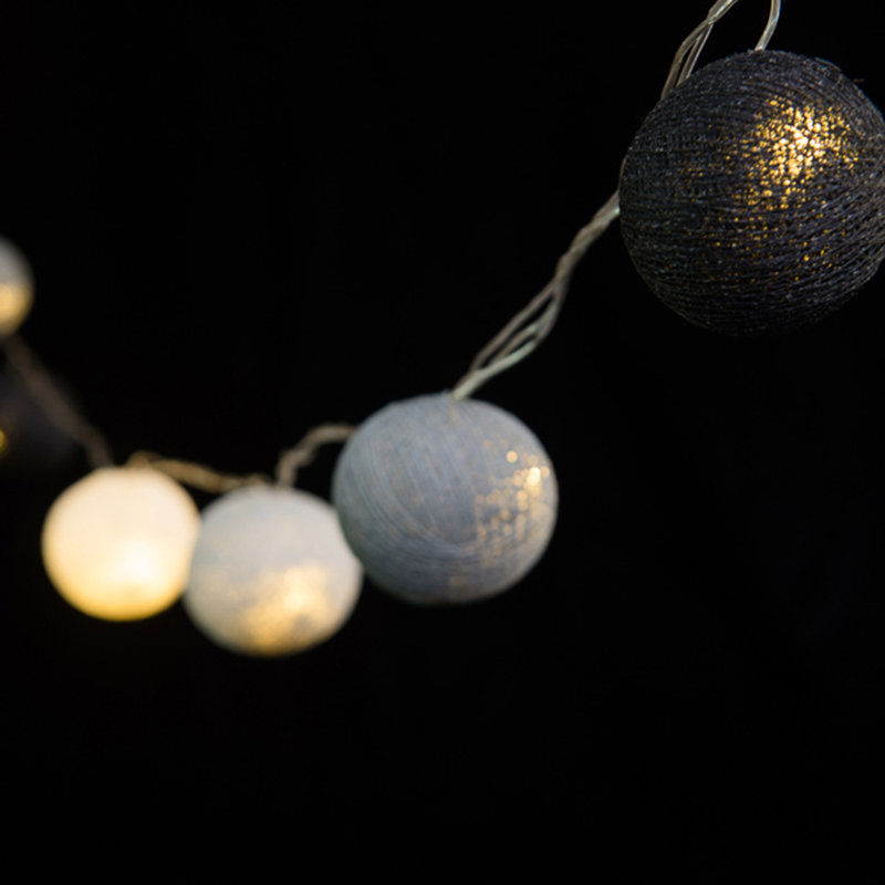 Misti LED Cotton Ball String Light, 20 Lamps - 5 Metre Long