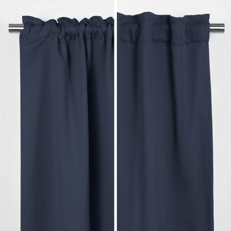 Blackout Single Curtain Panel, 52" W x 63" L, Navy