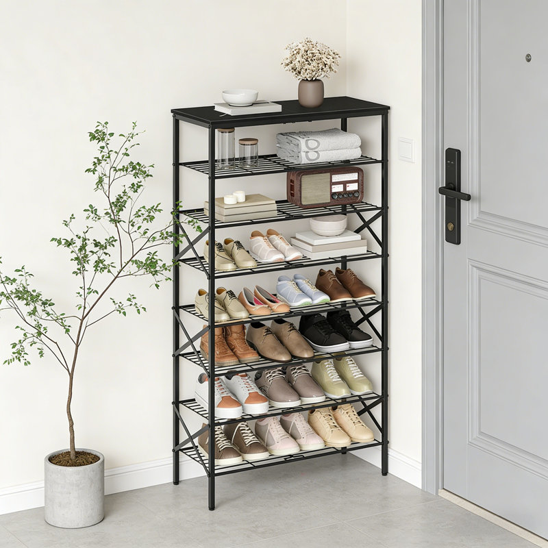 Range-chaussures de grande capacité de style industriel
