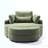 Danieal Upholstered Barrel Chair with Ottoman-453383912