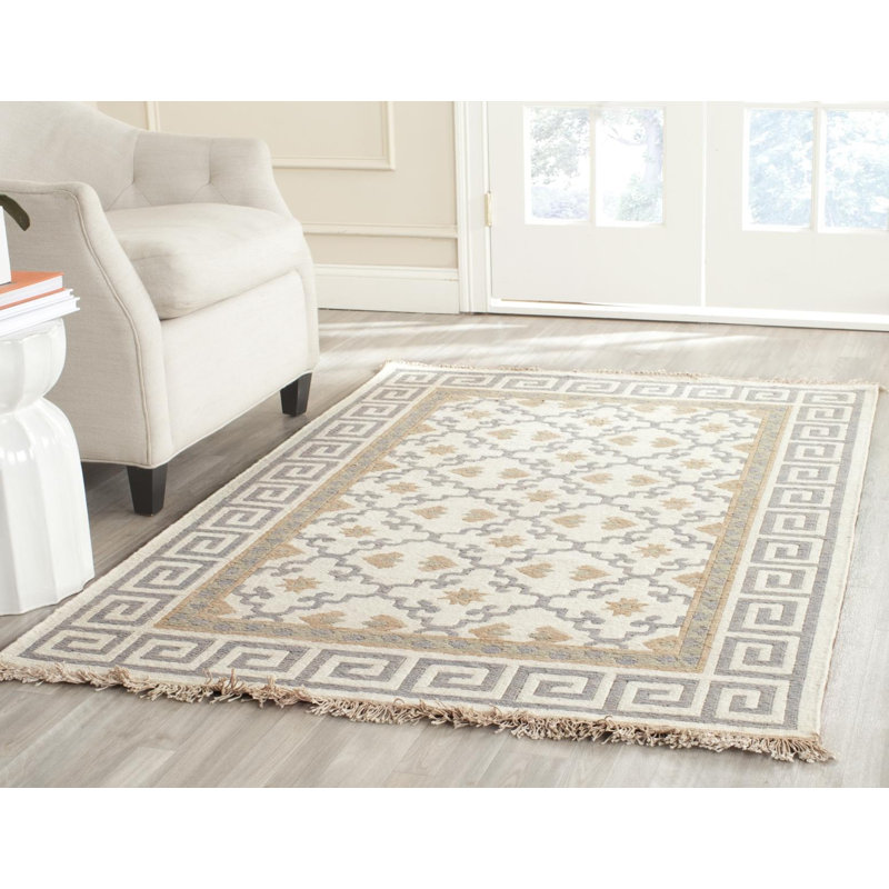 Barner Hand Woven Wool White Rug