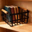 Panier de rangement en métal avec poignées en bambou | Organisateur en fil de campagne | Décoration rustique | Fabrication en fer durable | Solution de rangement polyvalente