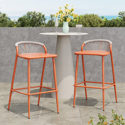 Ensemble de 2 tabourets d'extérieur à cadre en aluminium à hauteur de siège 29 po