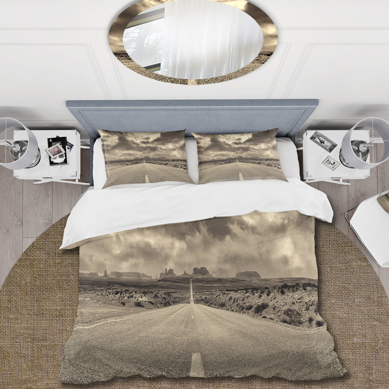 The Road To Monument Valley - Ensemble de housse de couette traditionnel - Microfibre de polyester