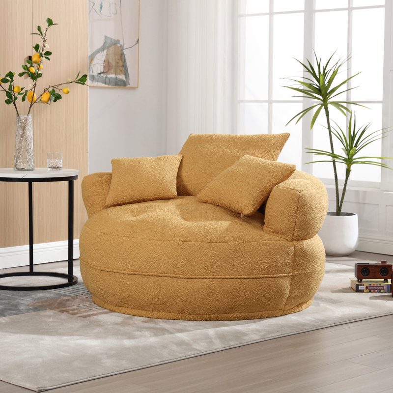 Canapé-lit simple Chenille, Jaune