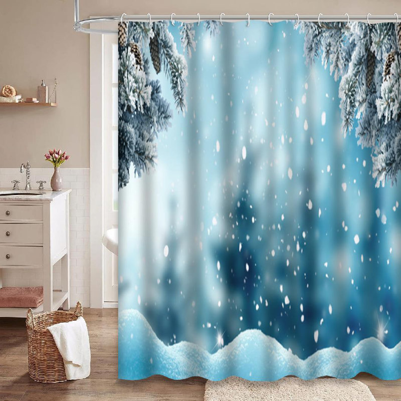 Rideau de douche Merry Christmas, L 72 po x l 84 po