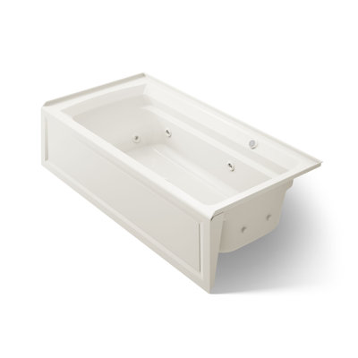 Archer 72" x 36" Alcove Whirlpool Acrylic Bathtub with Heater