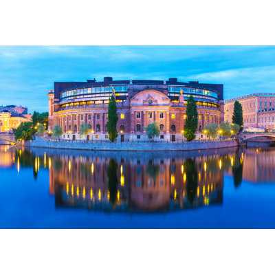 Parliament House In Stockholm - Wrapped Canvas Print
