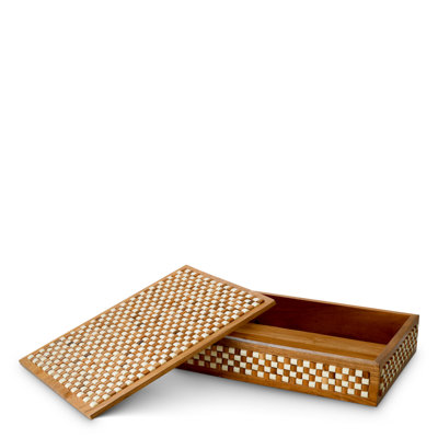 Box Cavendish White Brown Beads