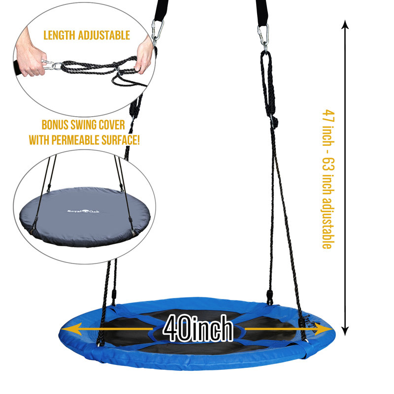 Royal Oak 40'' Blue Saucer Tree Swing with Flags