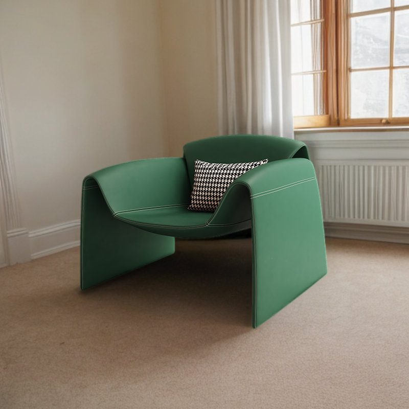 Fauteuil de 33,07 po de large Wrett, Similicuir vert