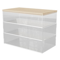 Martha Stewart Brody Clear Plastic Storage Organizer Bins with White  Engineered Wood Lids for Home Office, Kitchen, or Bathroom, 3 Pack  Small/Medium/Large in the Desktop Organizers department at