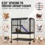 Cage à roulettes de 36 po pour plusieurs petits animaux, 2, espacement en filet étroit, grilles amovibles, cage à 2 fenêtres à ouverture ouverte, profondeur, rampe recouverte de tissu, plateau coulissant facile à nettoyer, stable