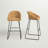 Walter Wicker Counter Stool with Iron Frame