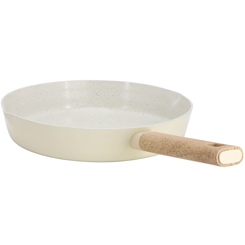 Gibson Home Marbleton Ceramic Nonstick Alumium 9.5 Inch Frying Pan in Mint, Cream