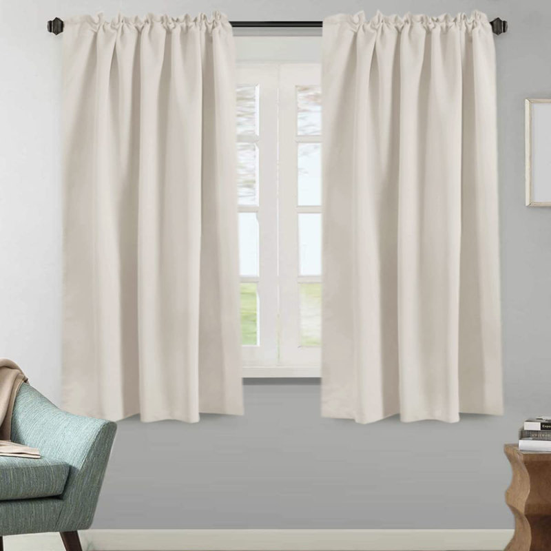 Blackout Solid Back Tab/Rod Pocket Bedroom Draperies Thermal Insulated Window Treatment Panels Room Darkening Blackout Drapes for Living Room
