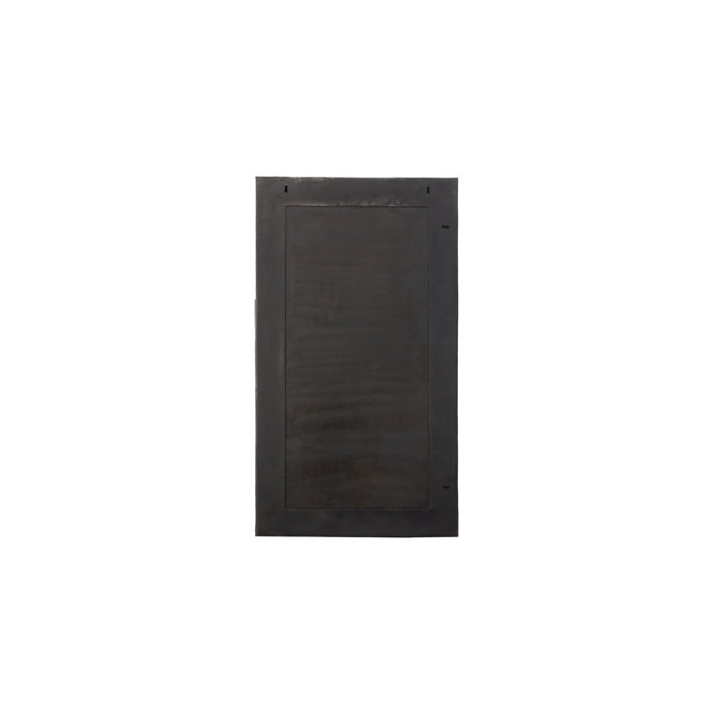 Scorched Wood Rectangular Mirror with Gold Leaf Finish
