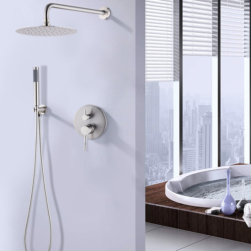 10" Brushed Nickel Shower Head Lucid - Rainfall With Movable Handheld Option Apparent, Brushed Nickel