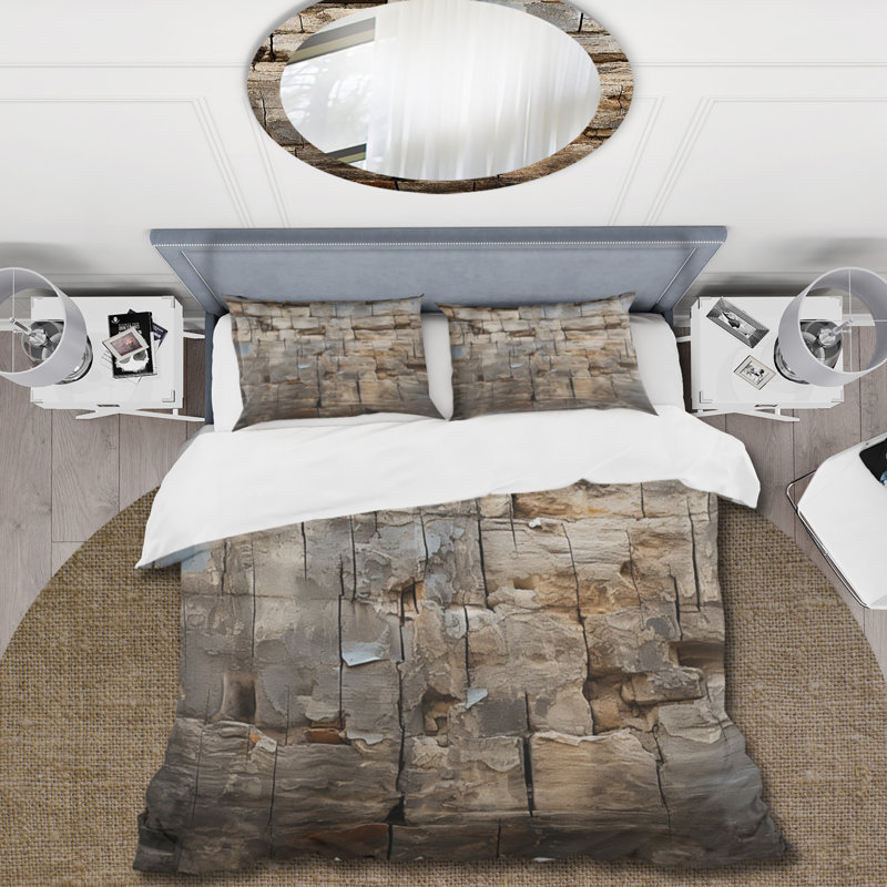 Ensemble de housse de couette Hebrew Western Wall Collage II Bed, Housse de couette simple + 1 taie décorative stan