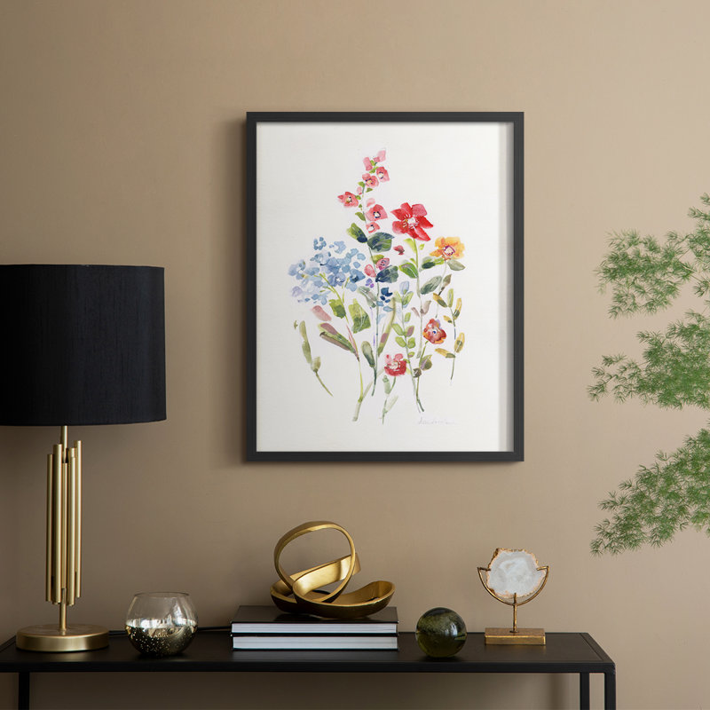 «Spring Flower Garden II», reproduction encadrée - bois massif, H 21 po x l 17 po, Noir, noir, noir, noir