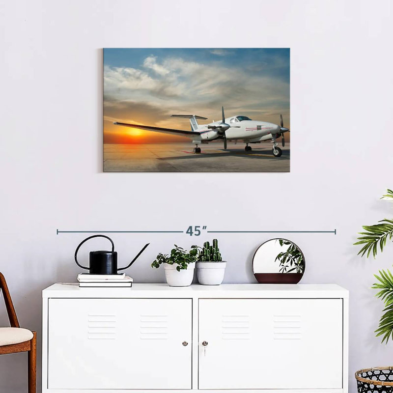 Mehar Parked Propeller Airplane, 20" H x 30" W