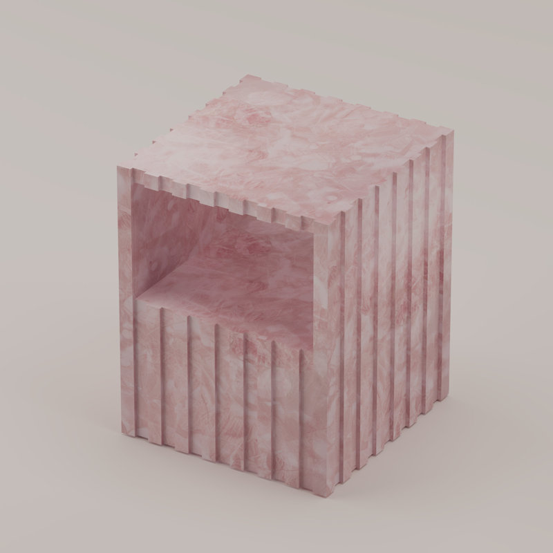 Table de chevet Ainarkar, Quartz rose