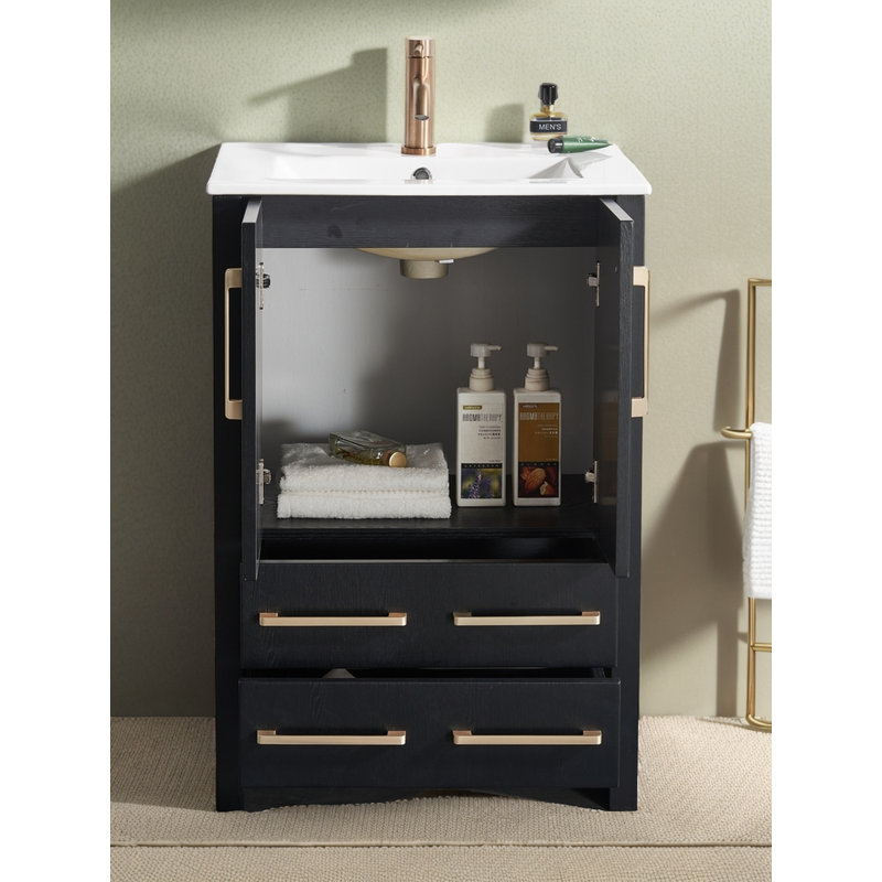 Meuble-lavabo simple 24 po noir
