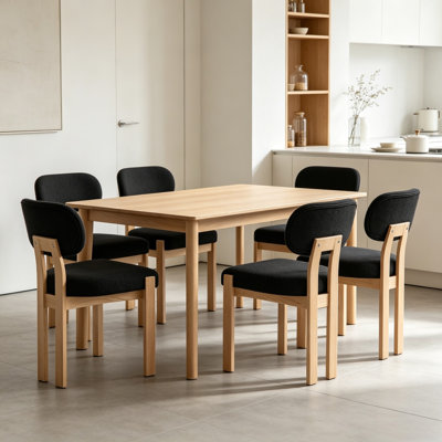 Chaise rembourrée en bois massif Inelda