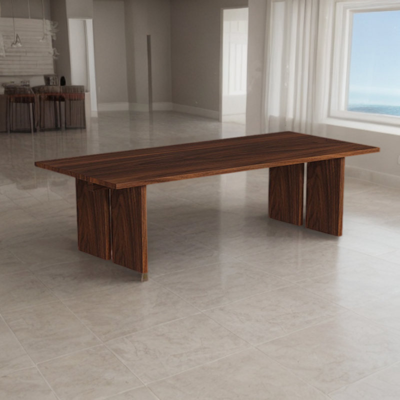 Leoniida Walnut Solid Wood Dining Table, 39.37" W x 86.61" L