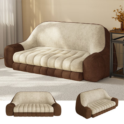 Hug-Form Floor Sofa – Embrace-Shaped Lounge Chair with Raised Edges for Security & Warmth | Soft Knit Velvet & Cloud Plush – Spacious 78" Couch for Family, Pets, Reading & Relaxation – A Cozy Sanctuary for Every Member