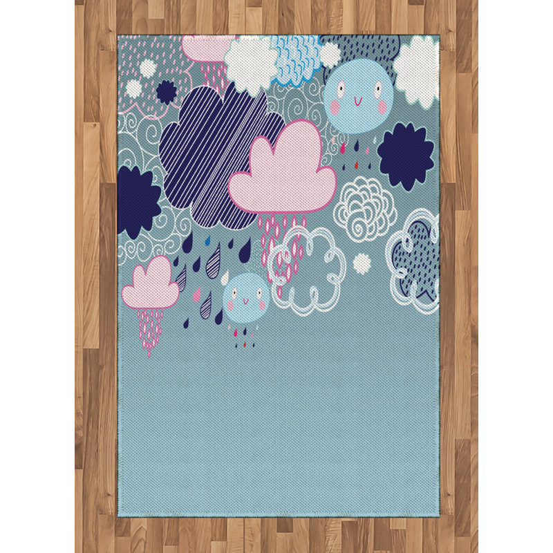 Cartoon High Density Long Fiber Poly Threads Decorative Area Rug Carpet, Rectangle 4' x 5'8"
