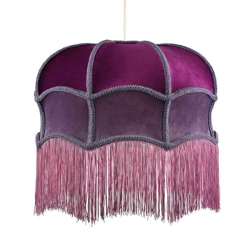 25cm H Velvet Empire Lamp Shade ( Screw On ) in Purple