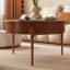 Ensemble de tables basses 31,5 ", plateau de rangement Mid-Century en bois massif avec 3 tabourets en tissu rembourrés pour le salon-133200512