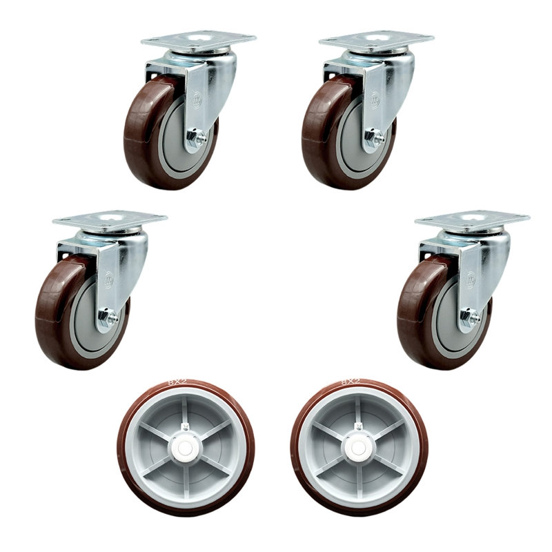 Ensemble de remplacement pour roulettes et roulettes 4 pièces U-Boat Regency, Marron