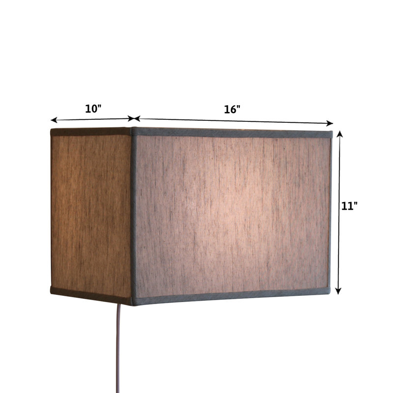 11'' H x 10'' W Linen Rectangle Wall Sconce Shade, Textured Oatmeal