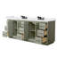 Strada 84" Freestanding Double Bathroom Vanity with Cultured Marble Top-383803911-383803914