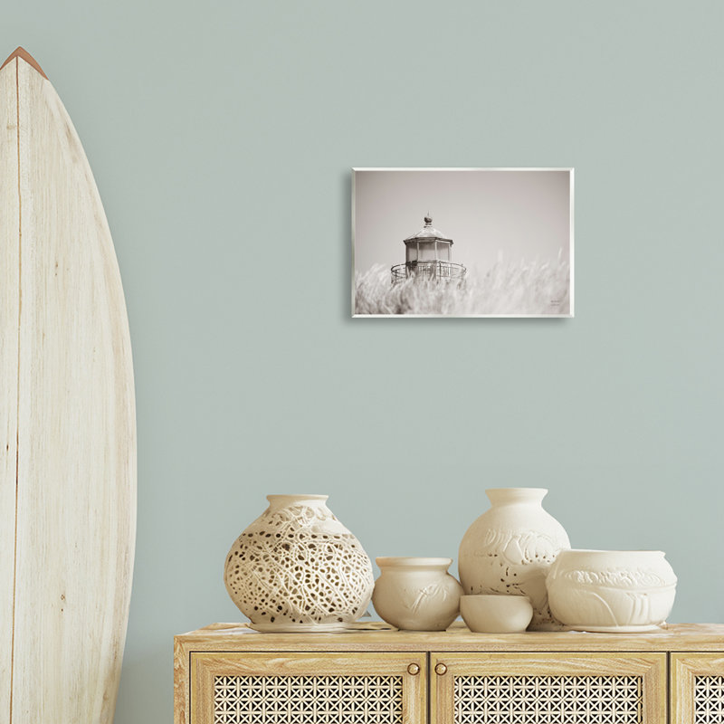 Art mural sur plaque de roseaux et de phares par Nathan Larson, H 10 po x l 15 po