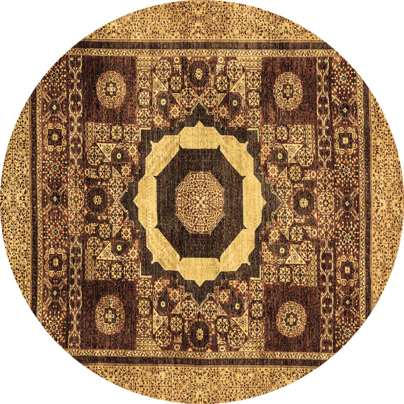 Washable Oriental Indoor Rug, Round 4'