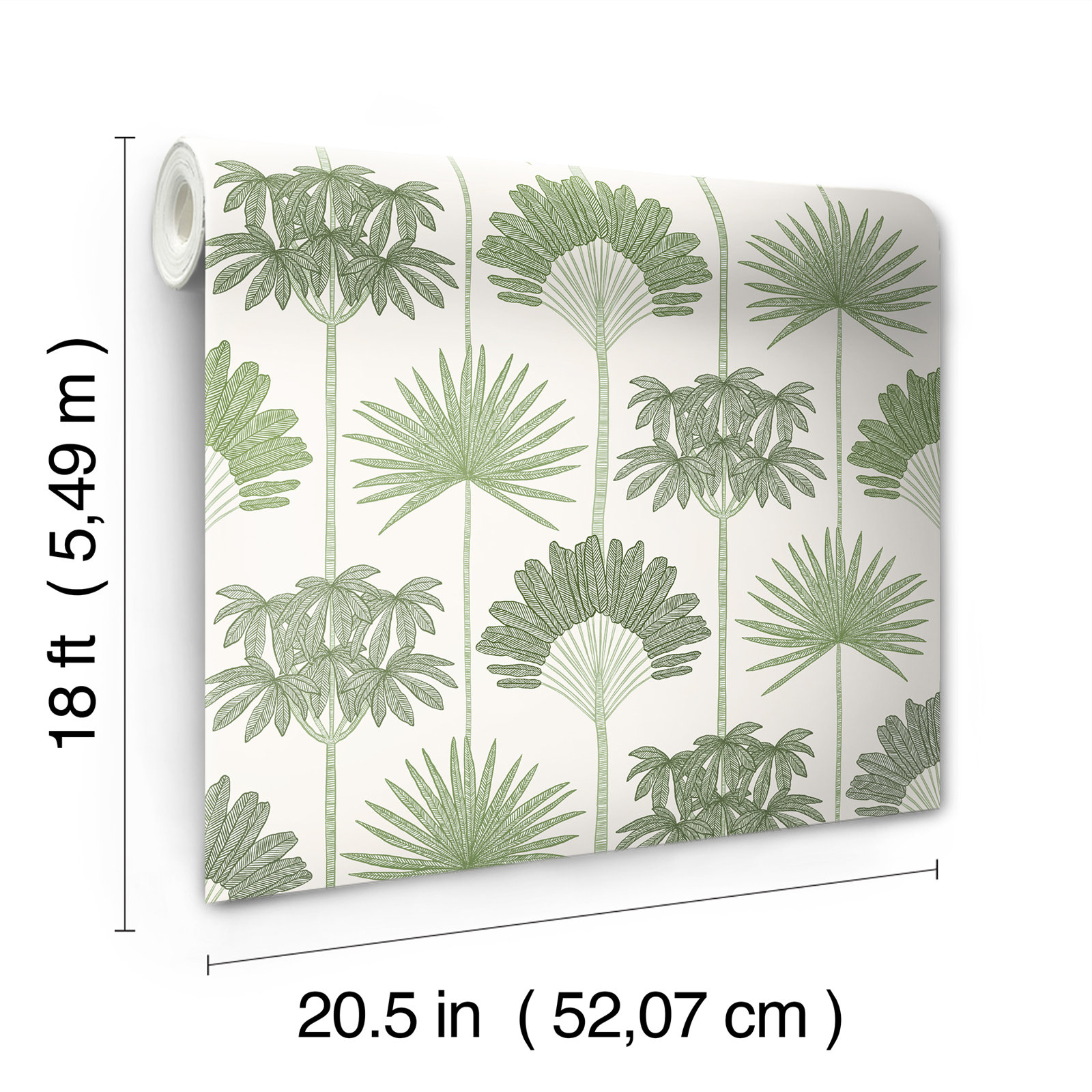 Popplewell Peel & Stick Floral Wallpaper, Green