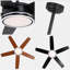 Ventilateur de plafond moderne 52 "avec lumières et télécommande, ventilateur de plafond noir avec pales réversibles-870112315-870112314