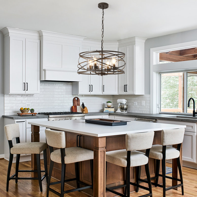 4 - Light Dimmable Farmhouse Unique Design Adjustable Chandelier