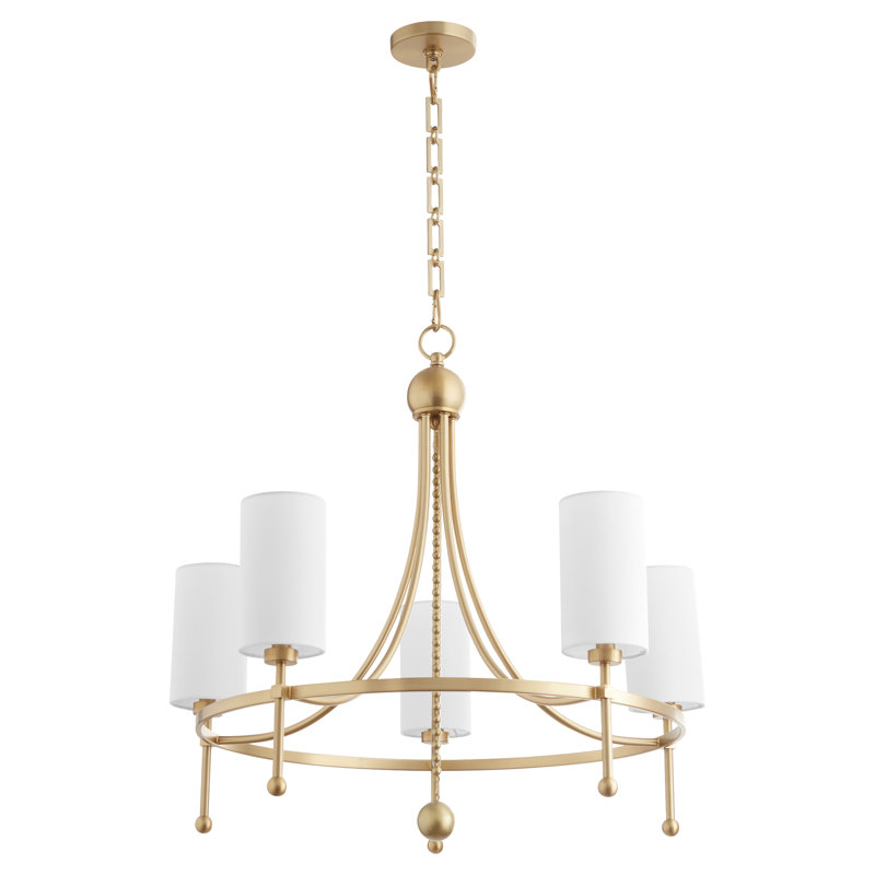 Lustre 5 lumières Lee Boulevard | Noir mat, Aged Brass