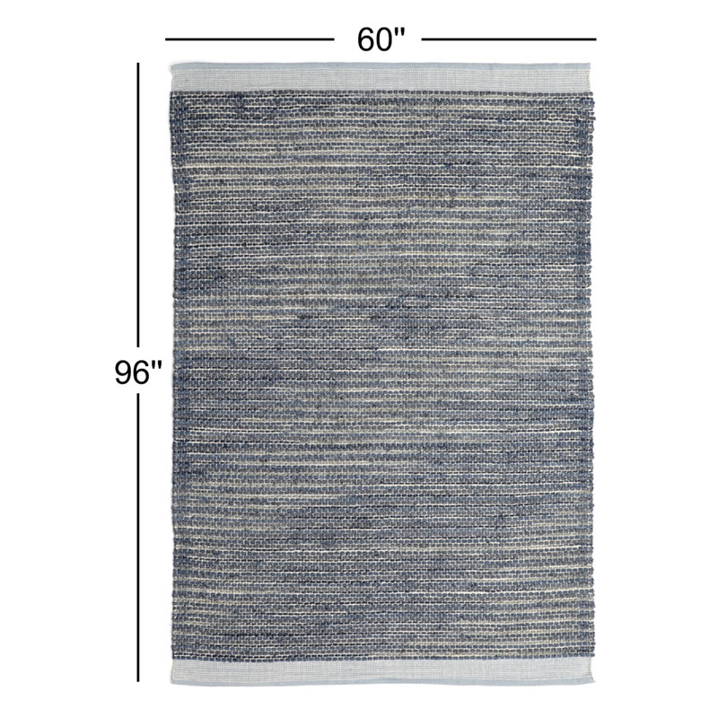 Tapis de couleur unie tissé à la main Vanora Cottage, Rectangle 5 pi x 8 pi