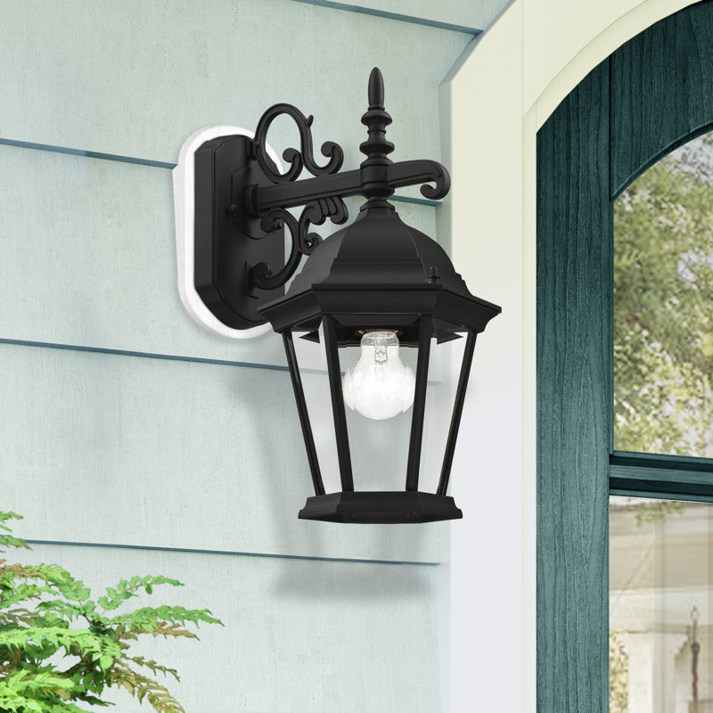Lanterne murale d'extérieur noire à 1 ampoule H 15,25 po