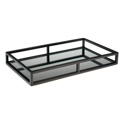 Plateau miroir en bronze industriel
