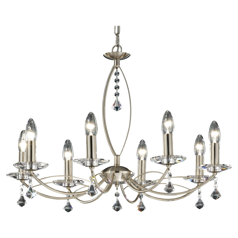 8 - Light Candle Style Chandelier, Bronze