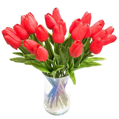 Bouquet de fleurs artificielles tulipe artificielle pour fête de mariage (ensemble de 25)