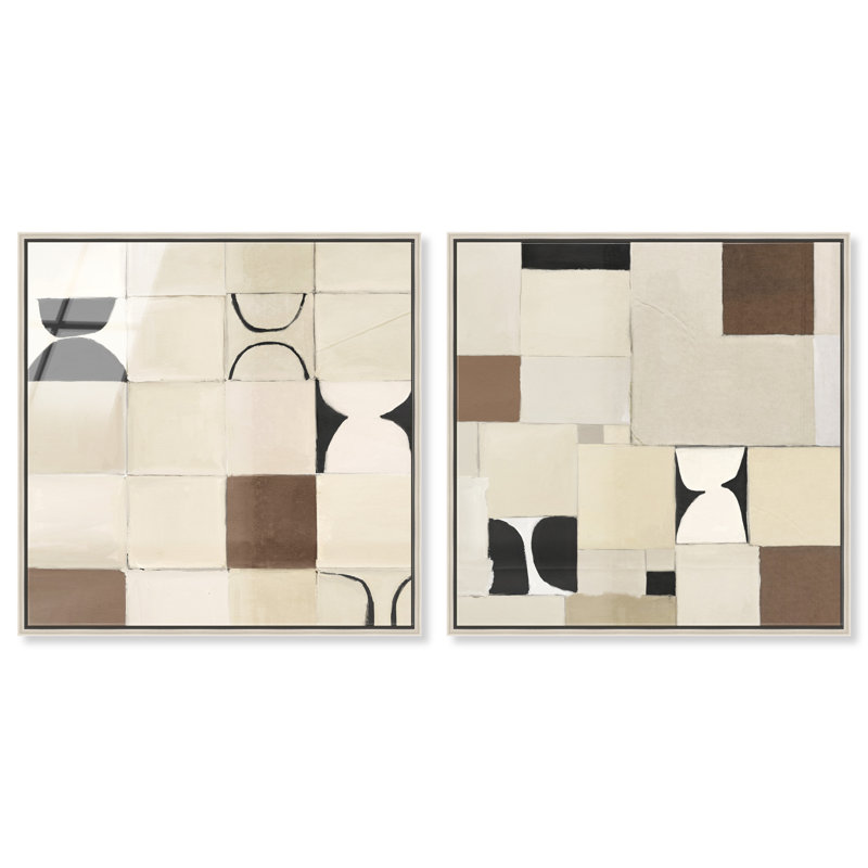 Boho Tiles Set High-Gloss Frameless Acrylic Glass Wall Art Abstract Print by Oliver Gal, Ready to Hang, 12 x 12