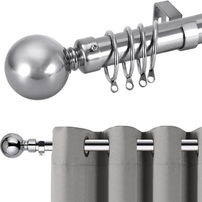 Adjustable Plain Metal Ball Curtain Rod